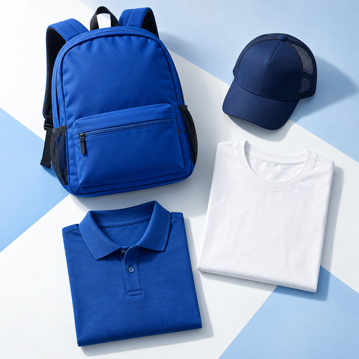 Custom apparel, backpacks and caps